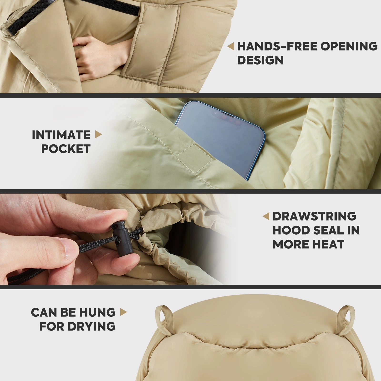 10°F Sleeping Bags for Adults Warm Camping Sleeping Bag