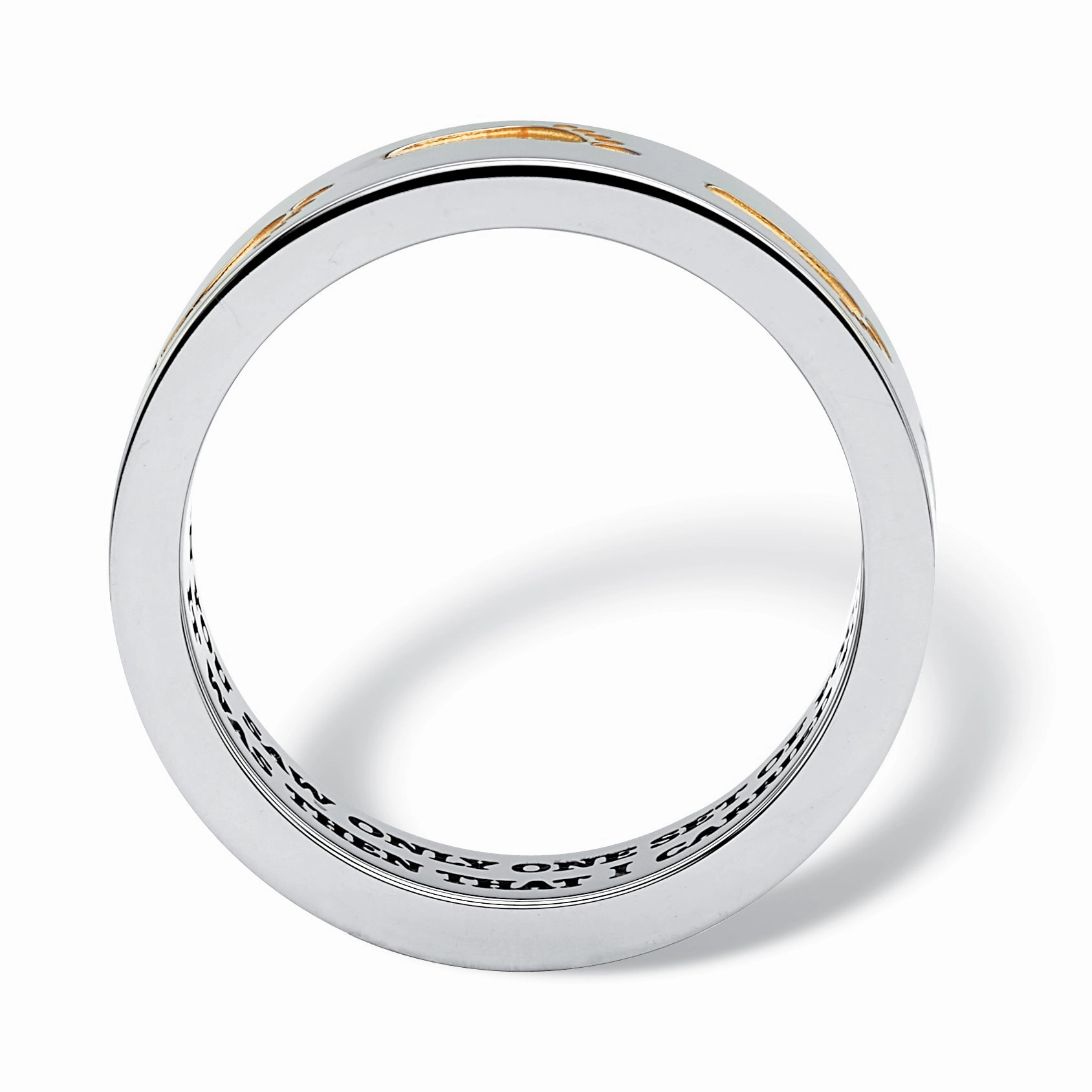 "Footprints in the Sand" Two-Tone Ring in Stainless Steel