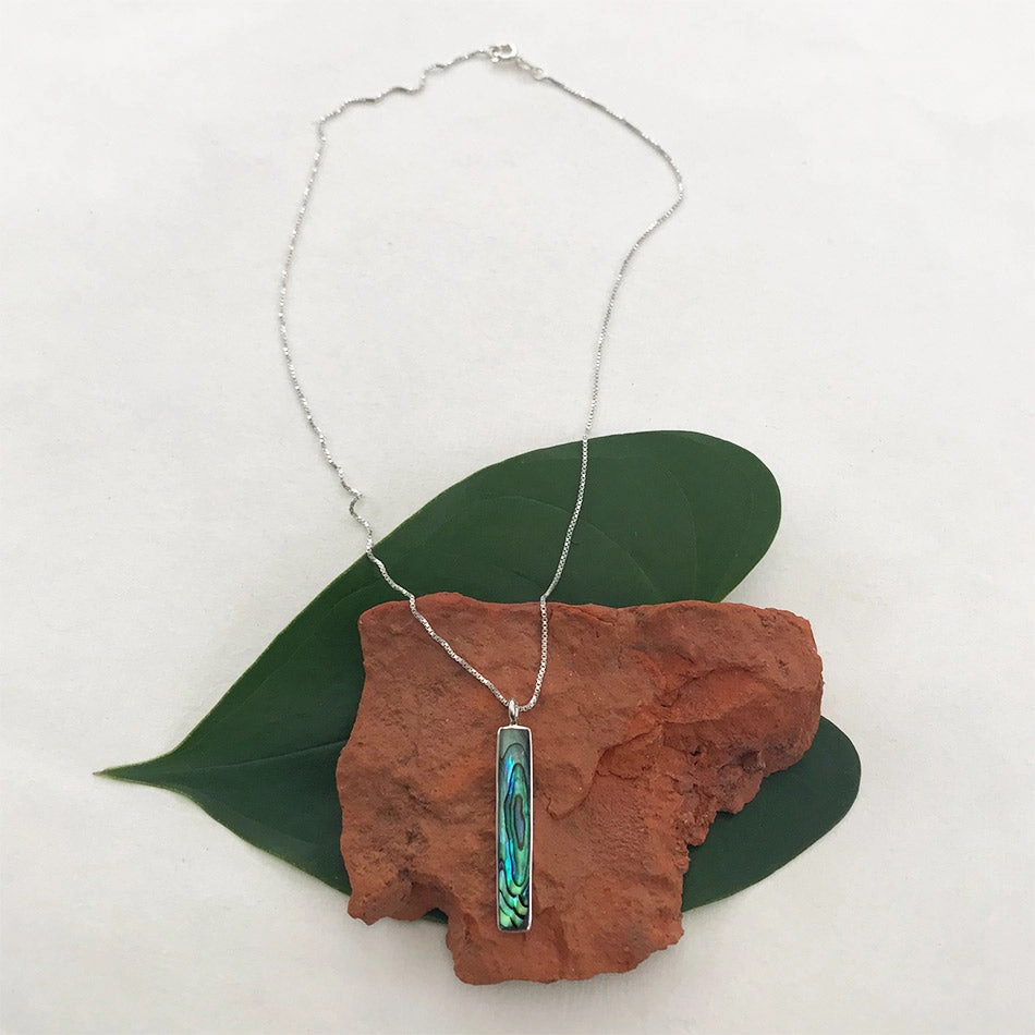 Abalone Bar Necklace - Sterling Silver, Indonesia
