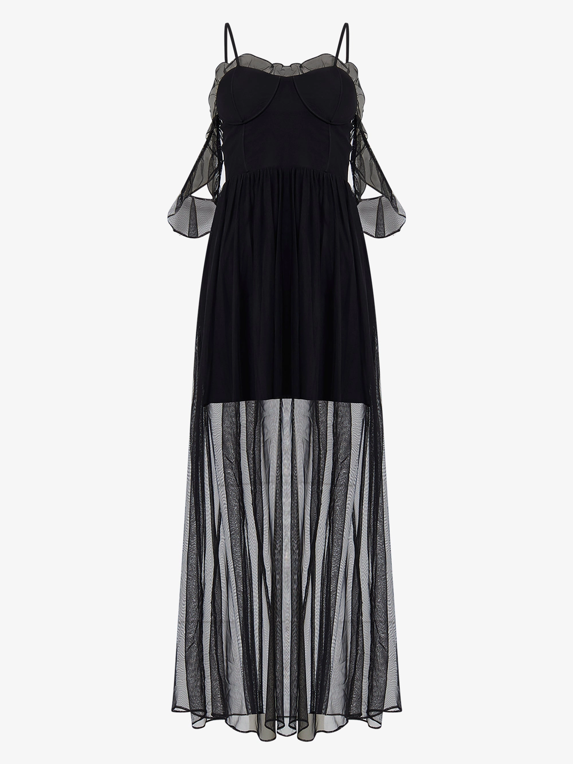 Alizee Mesh Night Out Maxi Dress