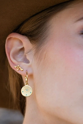 Amano Teeny Tiny Gold Snake Studs