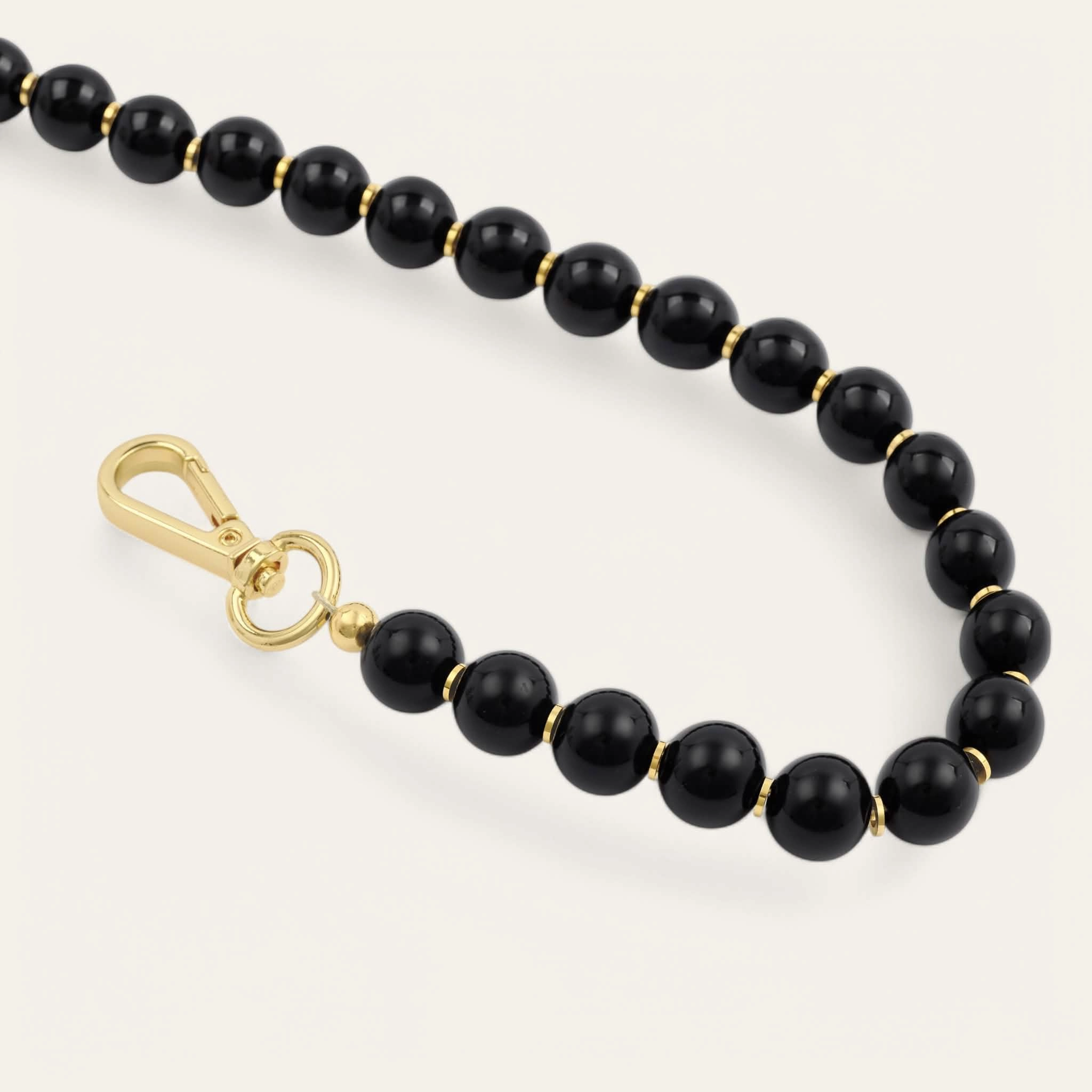 Aurora Strap | Black with Gold hardware