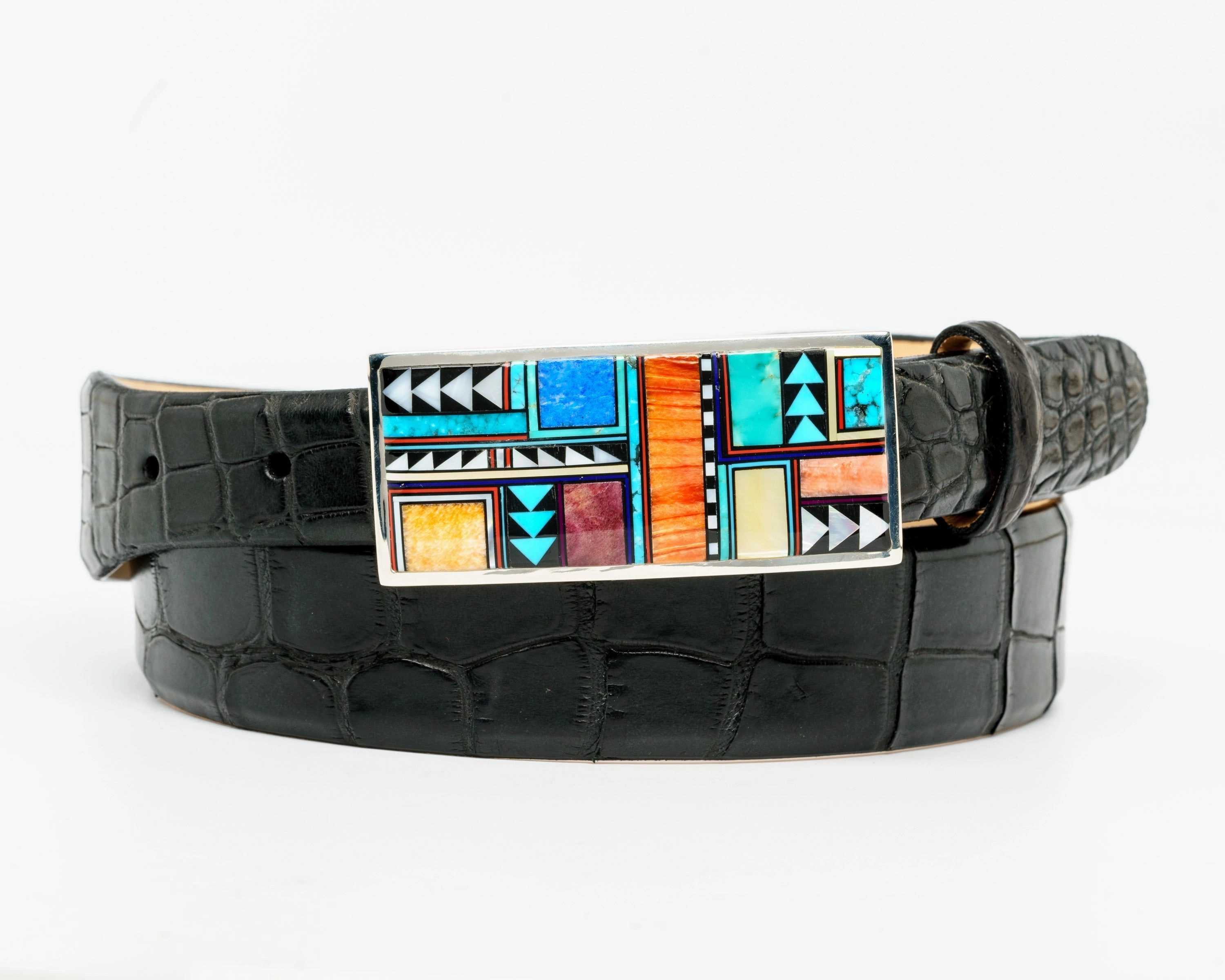 B G Mudd Guild Multi-Stone Inlay One Piece Buckle 1.0