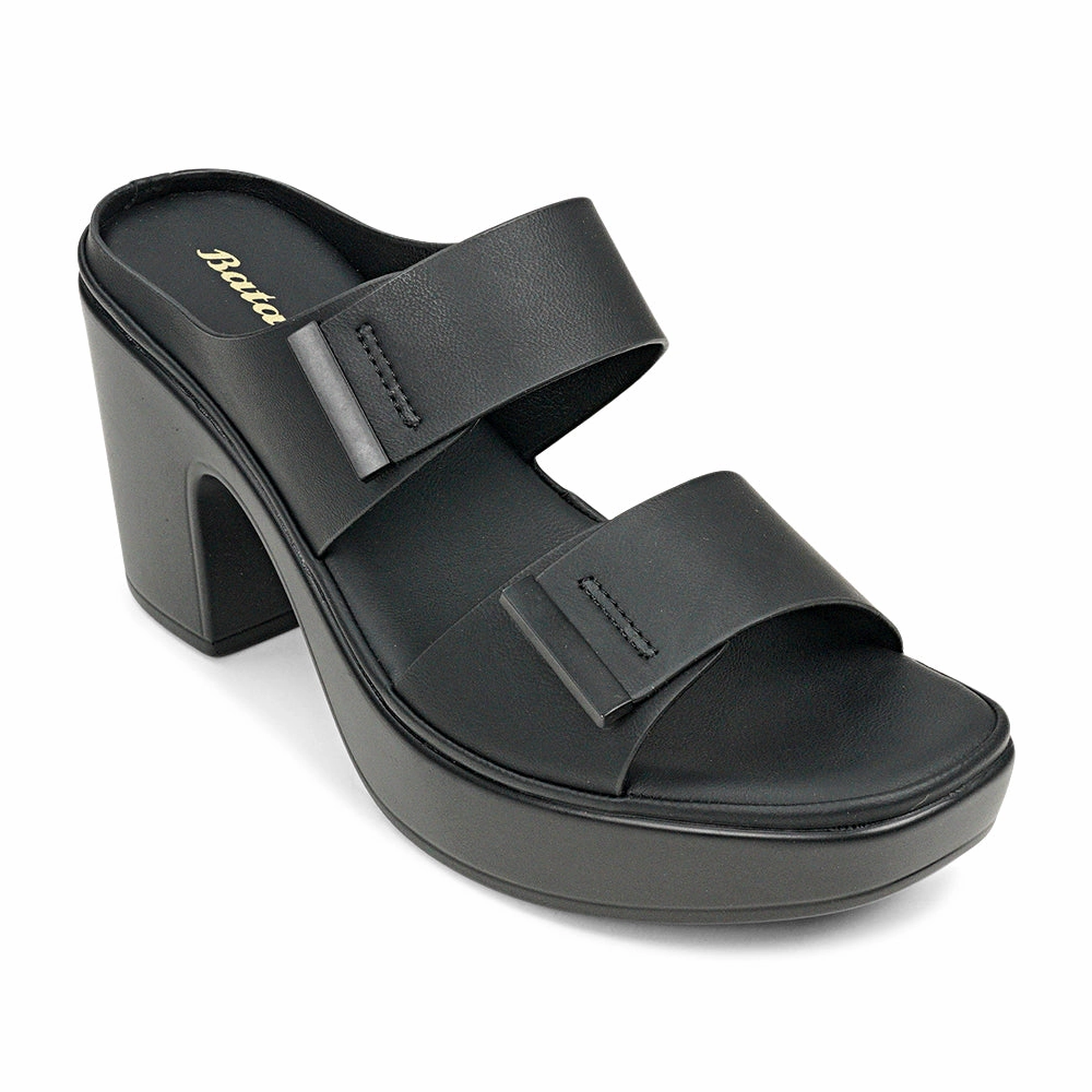 BATA (WOMEN) BELLE LADIES SANDALS MID HILL SLIP ON