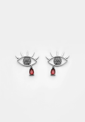 BLEEDING EYE CZ STUDS