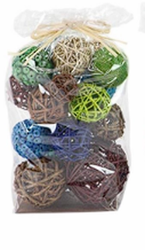BLUE DRIED PLANT HANDMADE ORBS & VASE FILLER WITH VARYING DESIGNS,