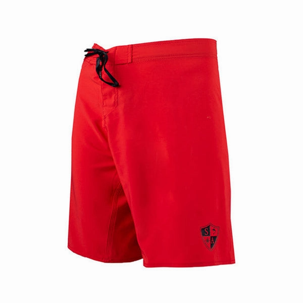 Board Shorts | Solid Red | Black SA Shield