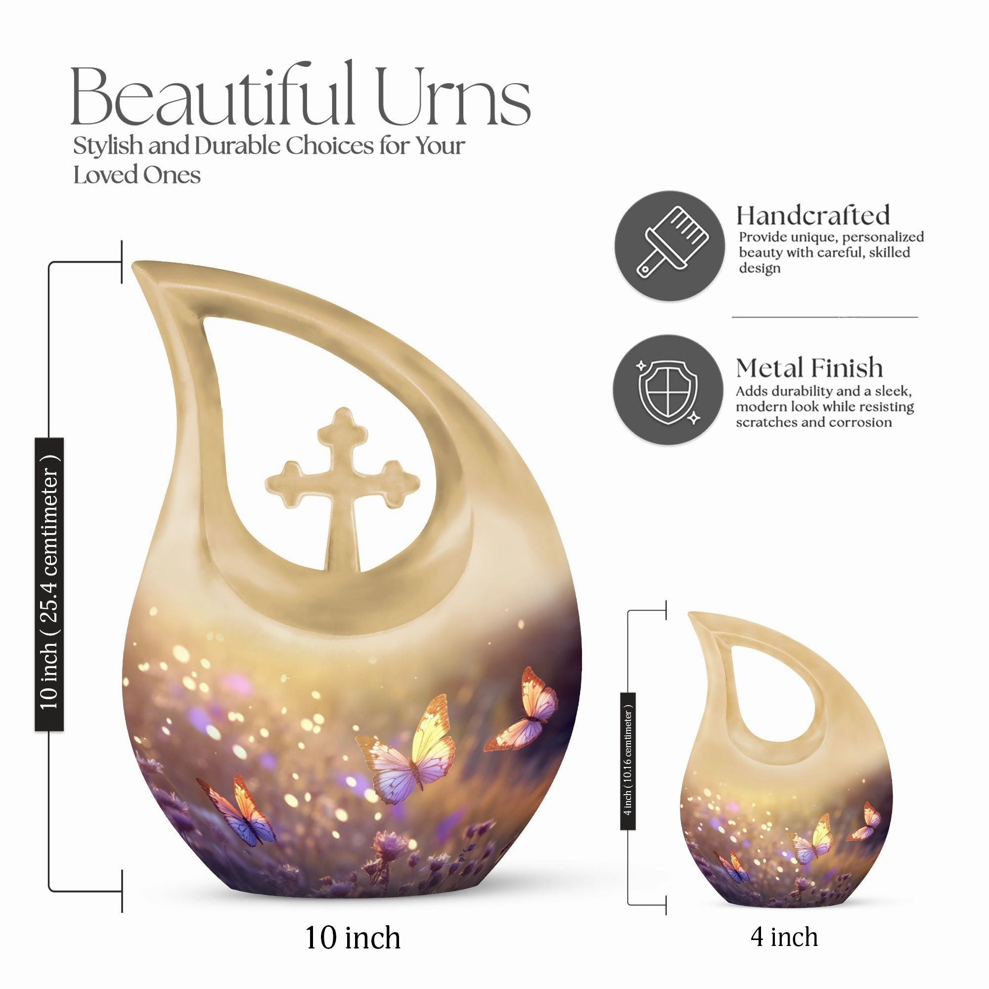 Butterfly Memorial Charm Reflective Funeral Urn mini