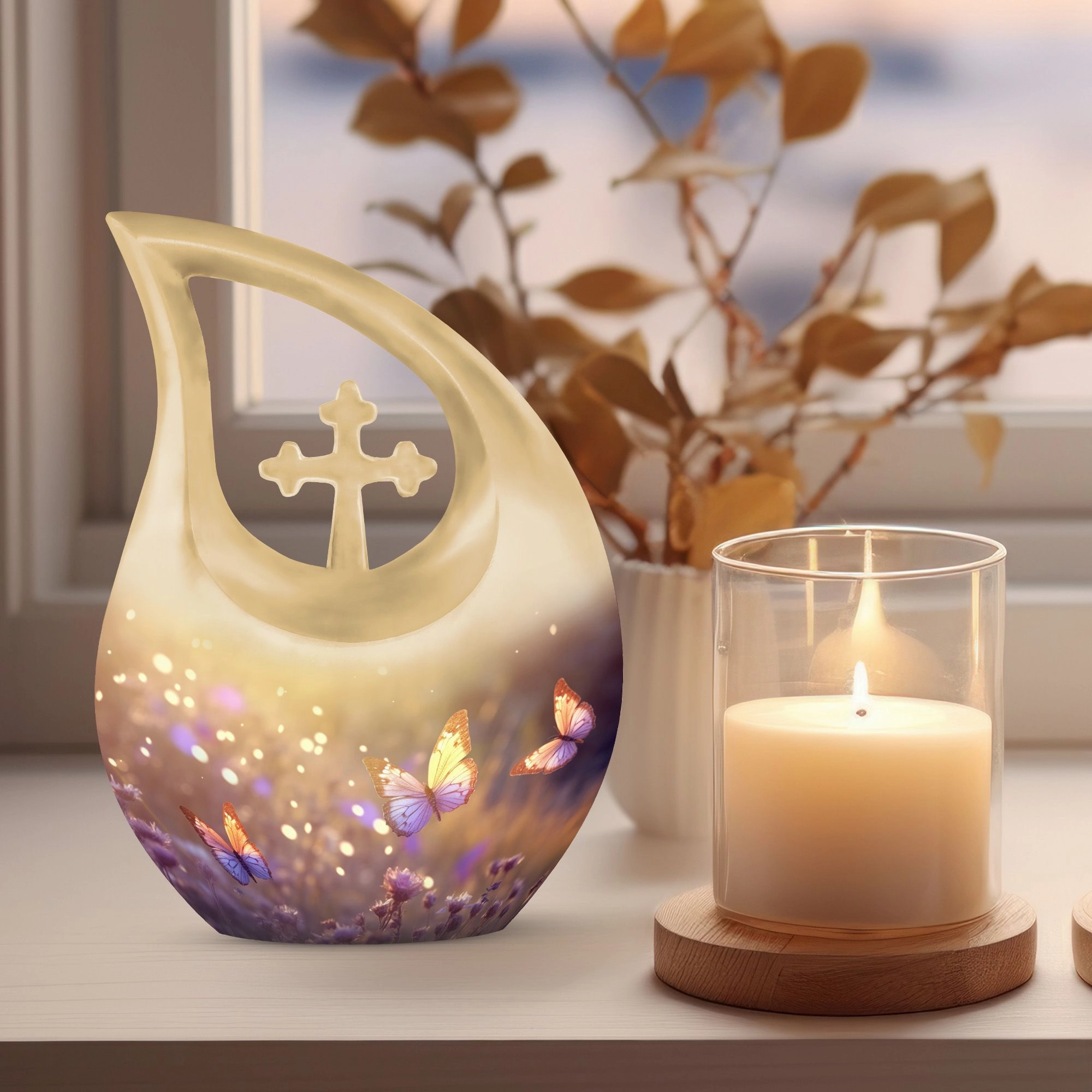 Butterfly Memorial Charm Reflective Funeral Urn mini