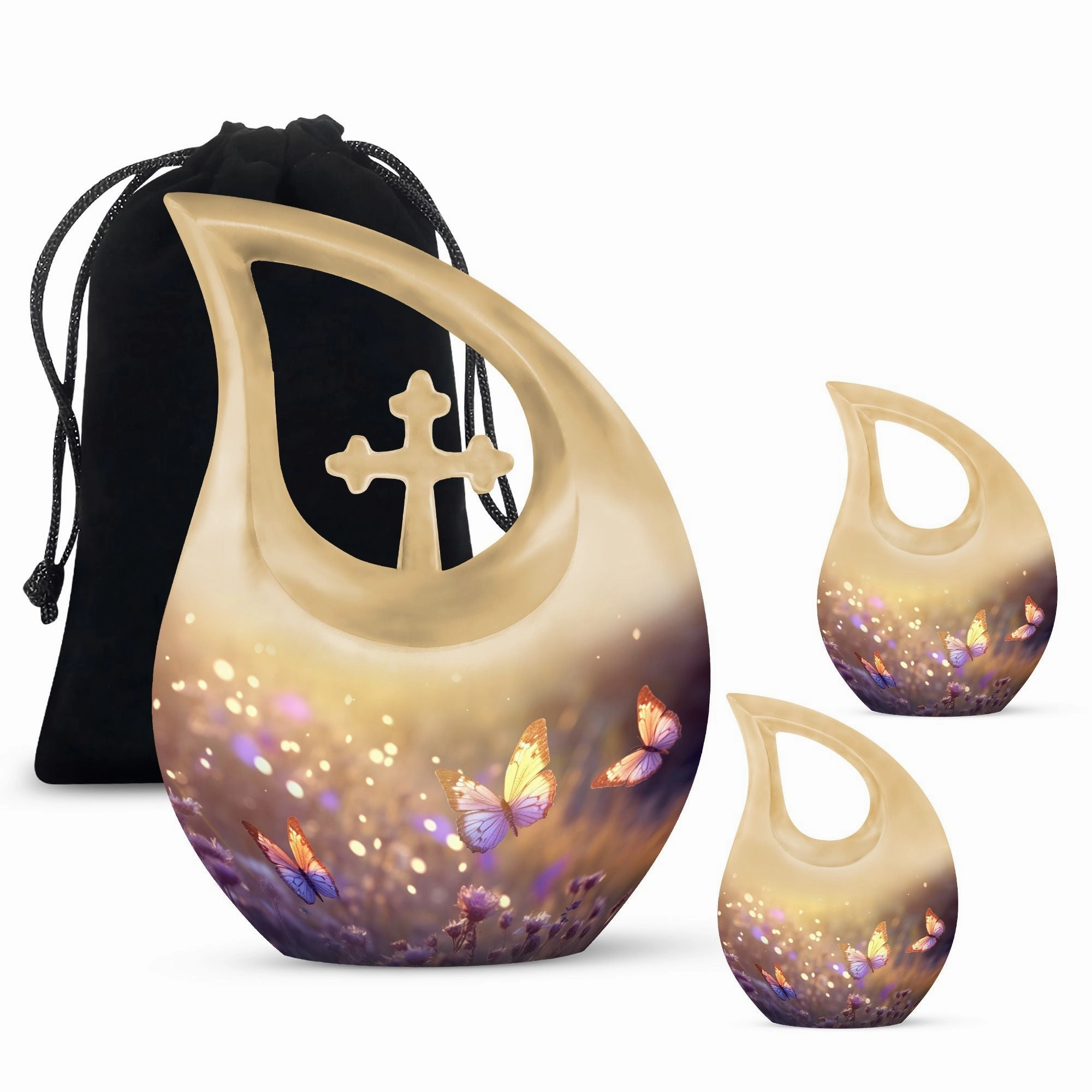 Butterfly Memorial Charm Reflective Funeral Urn mini