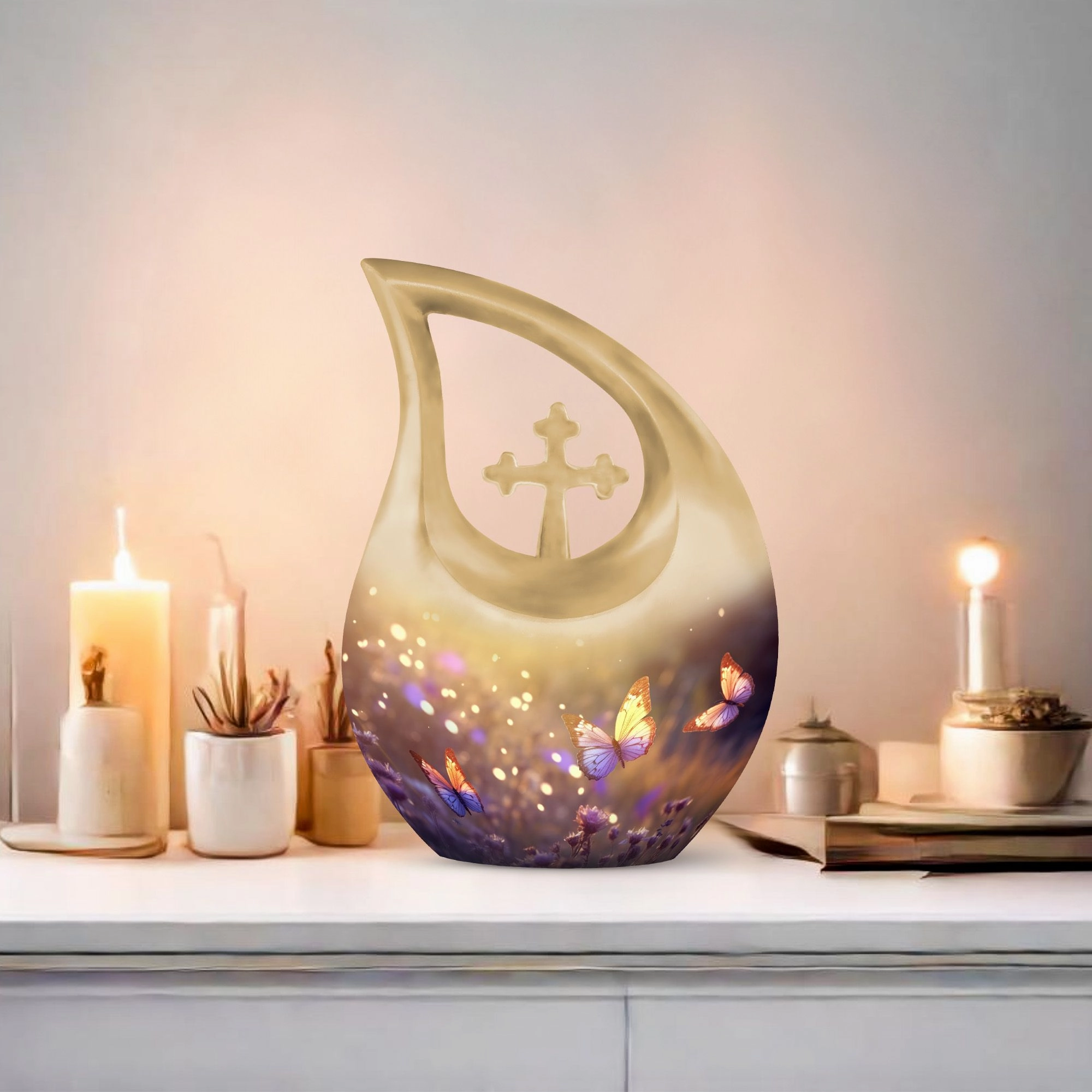 Butterfly Memorial Charm Reflective Funeral Urn mini