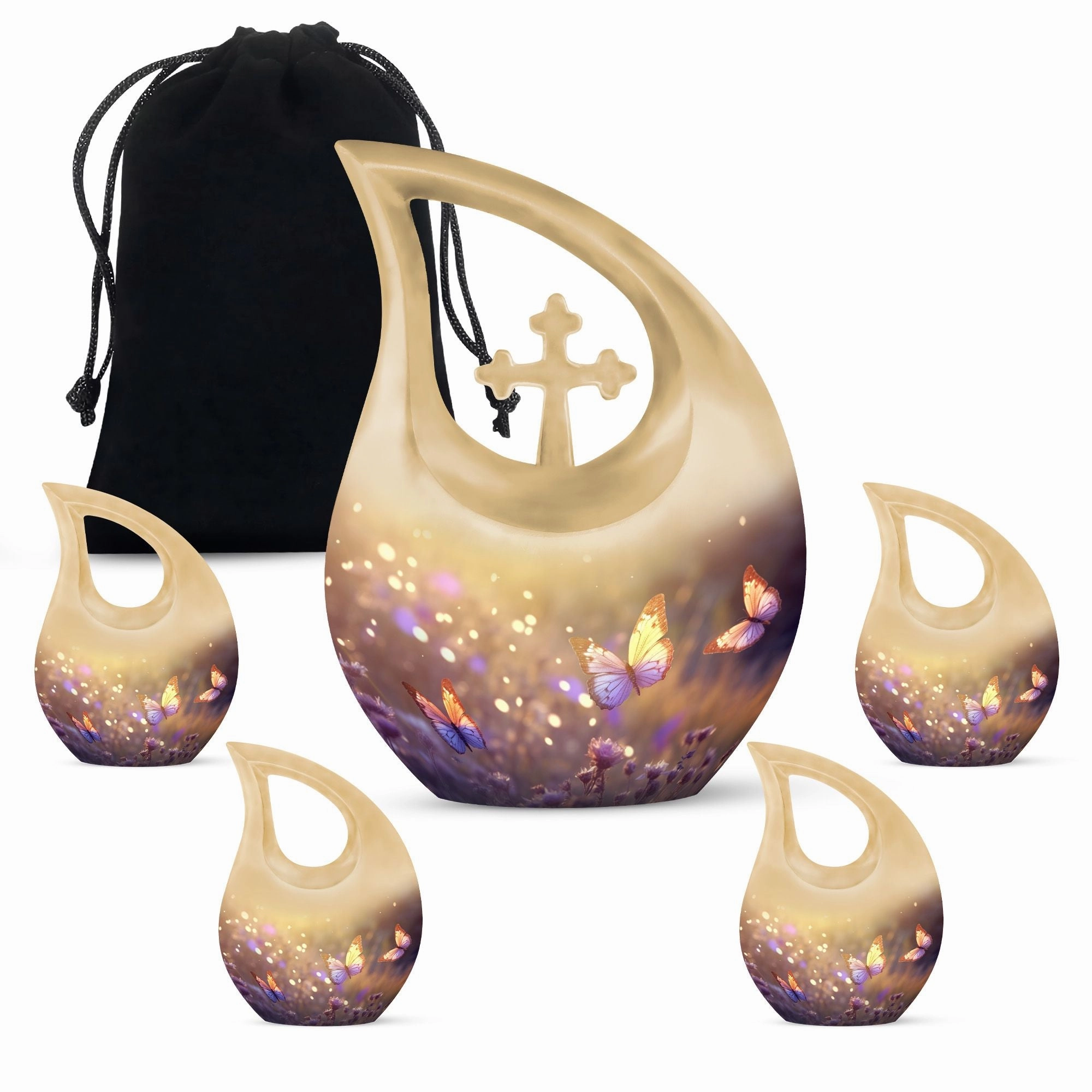 Butterfly Memorial Charm Reflective Funeral Urn mini