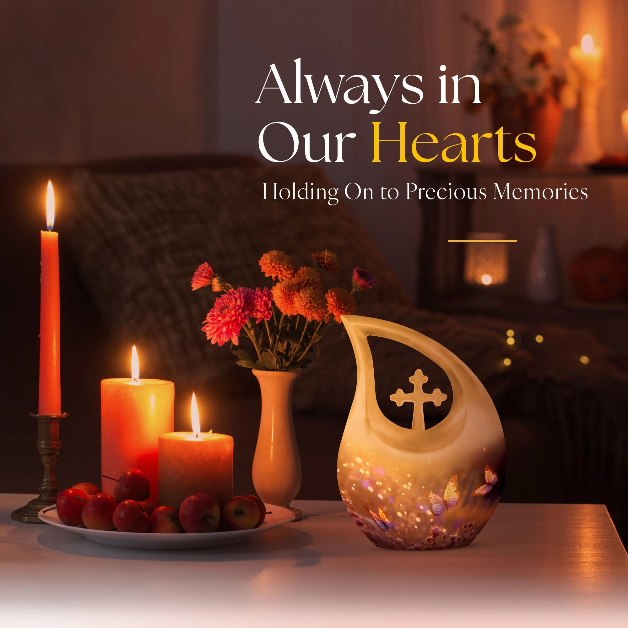 Butterfly Memorial Charm Reflective Funeral Urn mini