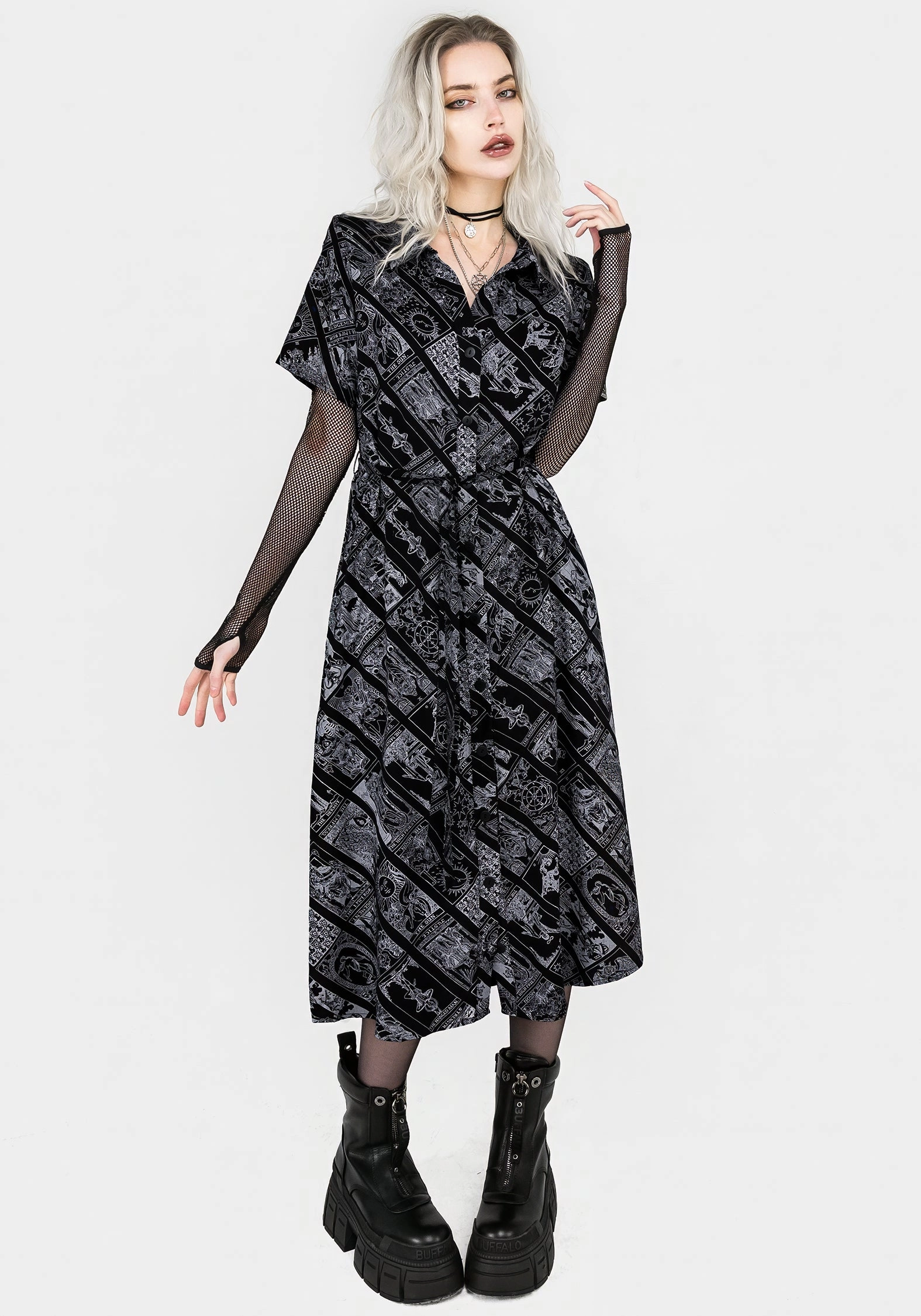 Cartomancy Midi Shirt Dress