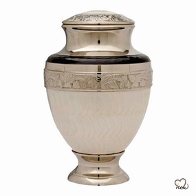 Classic White Pearl Cremation Urn