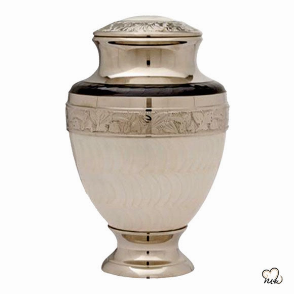 Classic White Pearl Cremation Urn