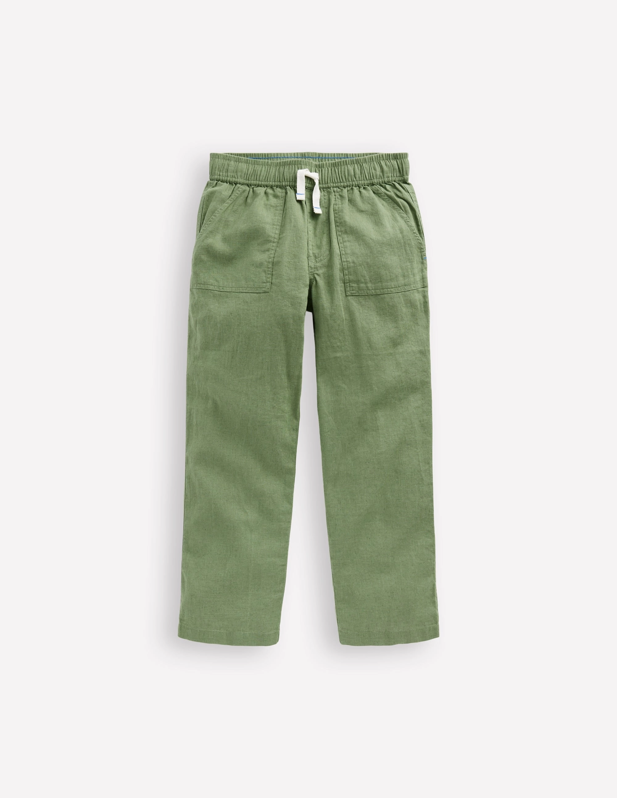 Cotton Linen Pull-on Trouser-Newt Green