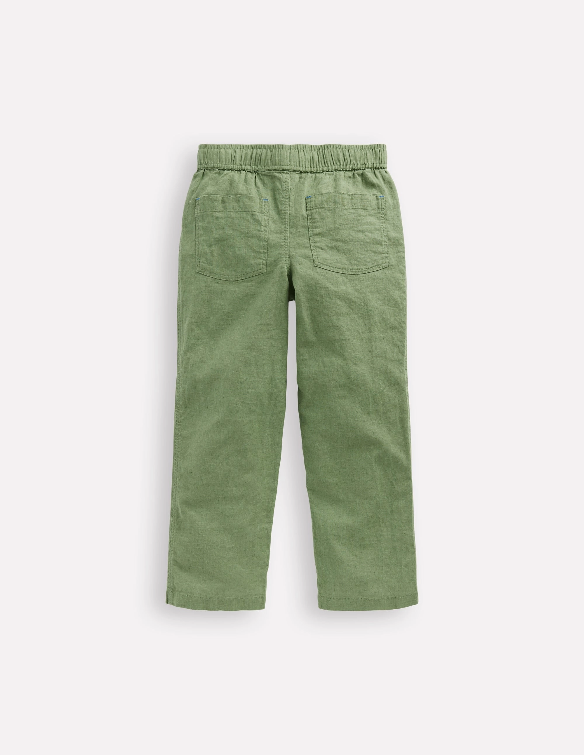 Cotton Linen Pull-on Trouser-Newt Green