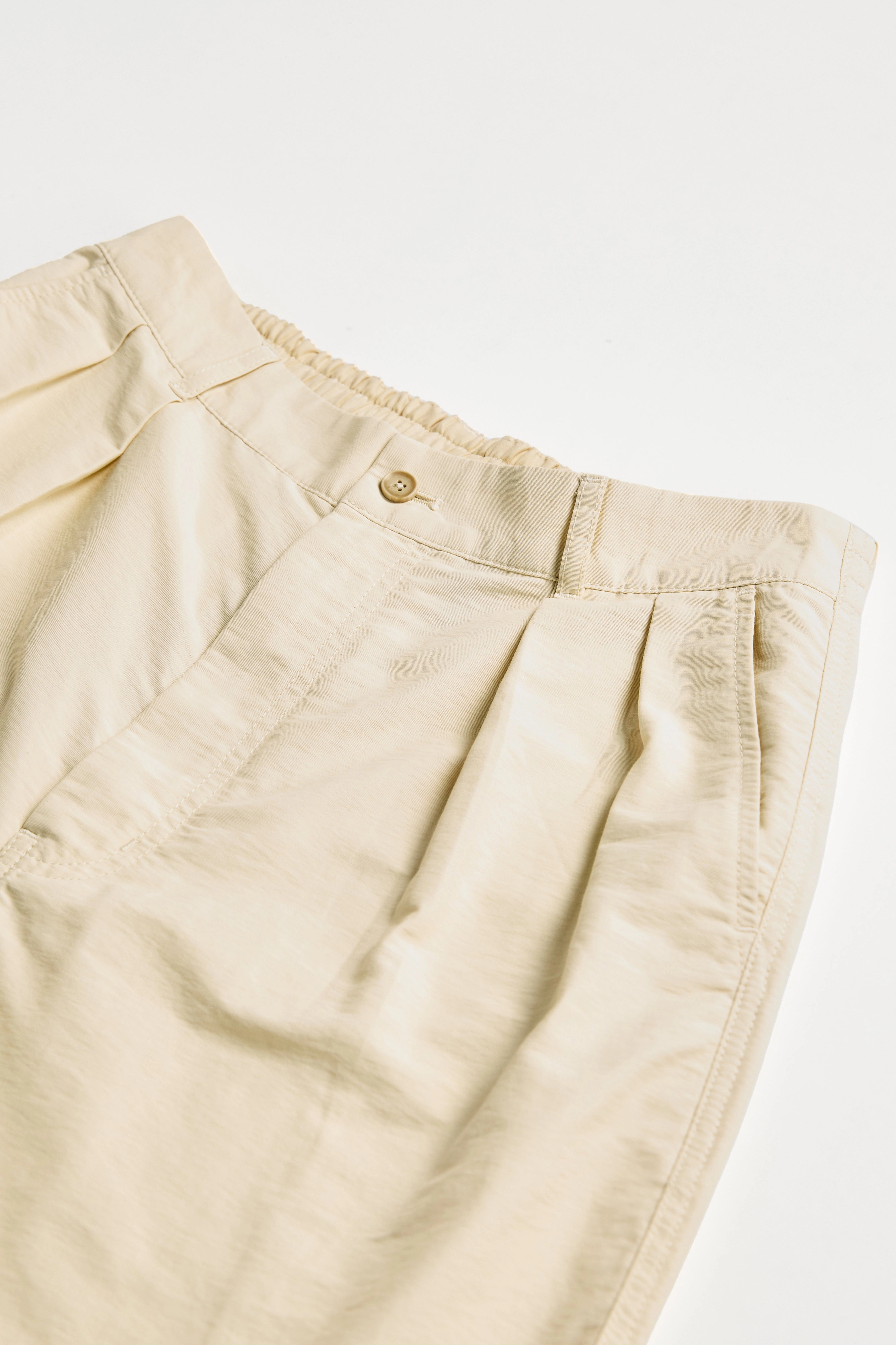Cotton Nylon Pleated Shorts