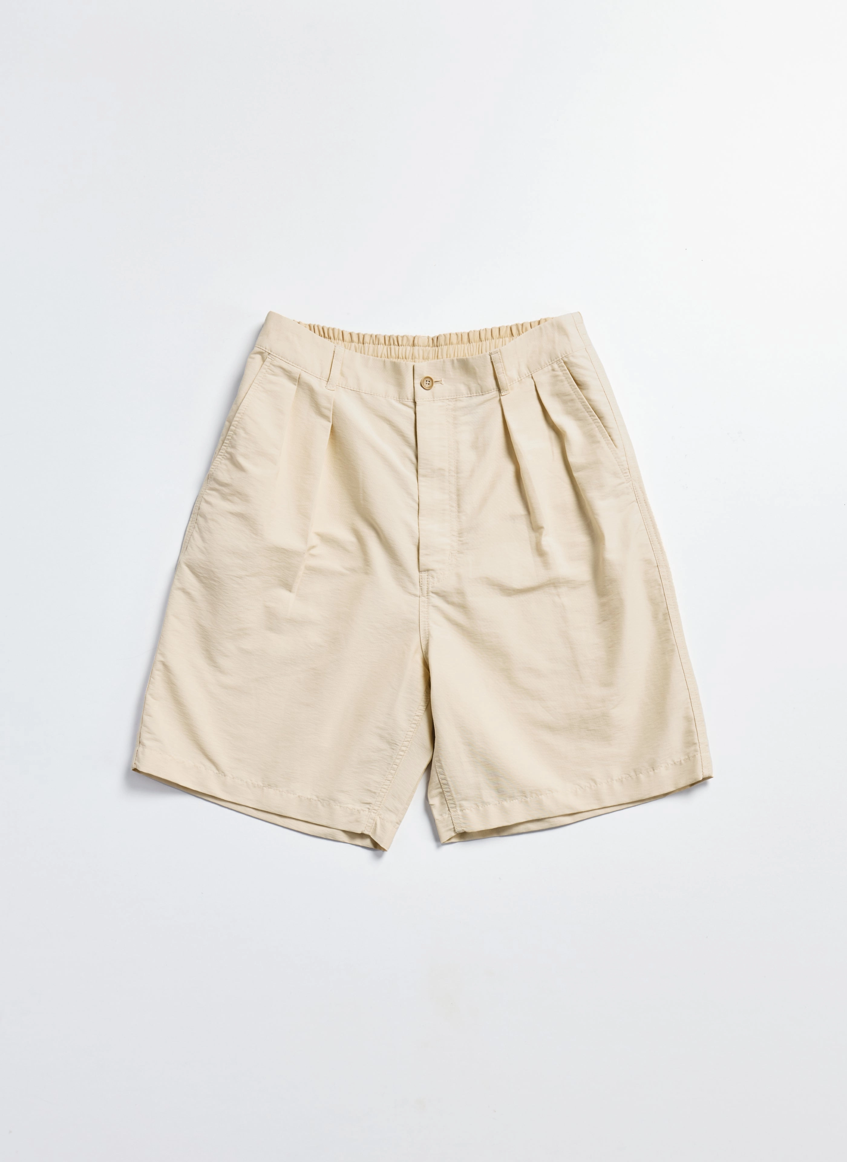 Cotton Nylon Pleated Shorts