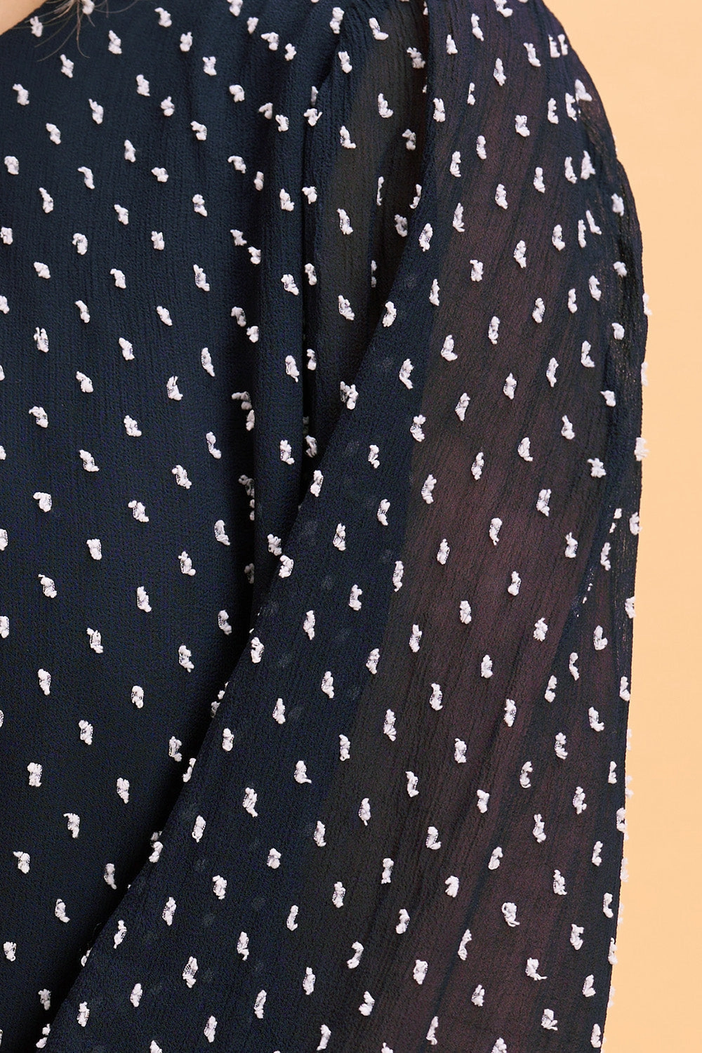 Crinkle Spot Blouse - White Spot Ink