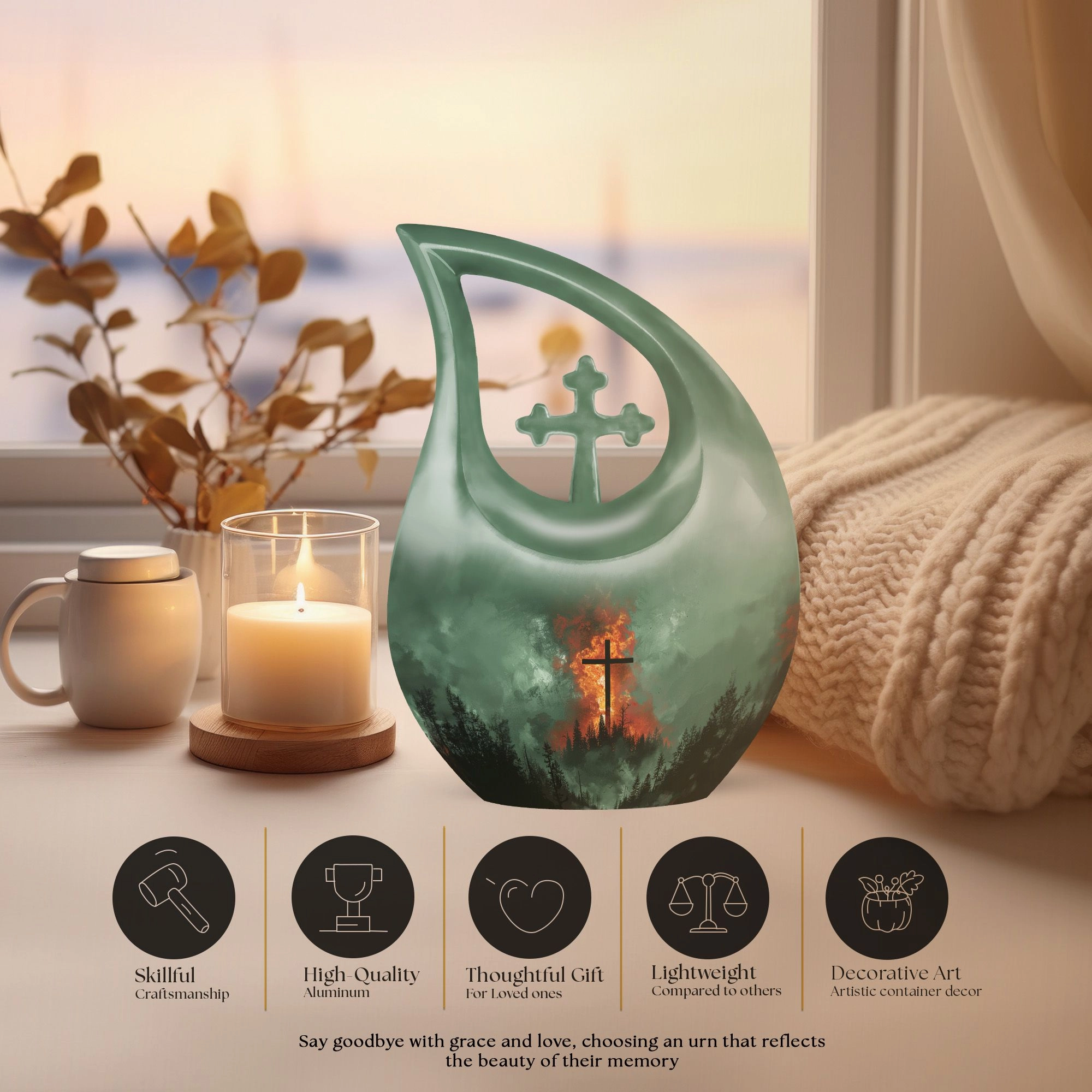 Cross Drop Memorial – The Petite Ash Container
