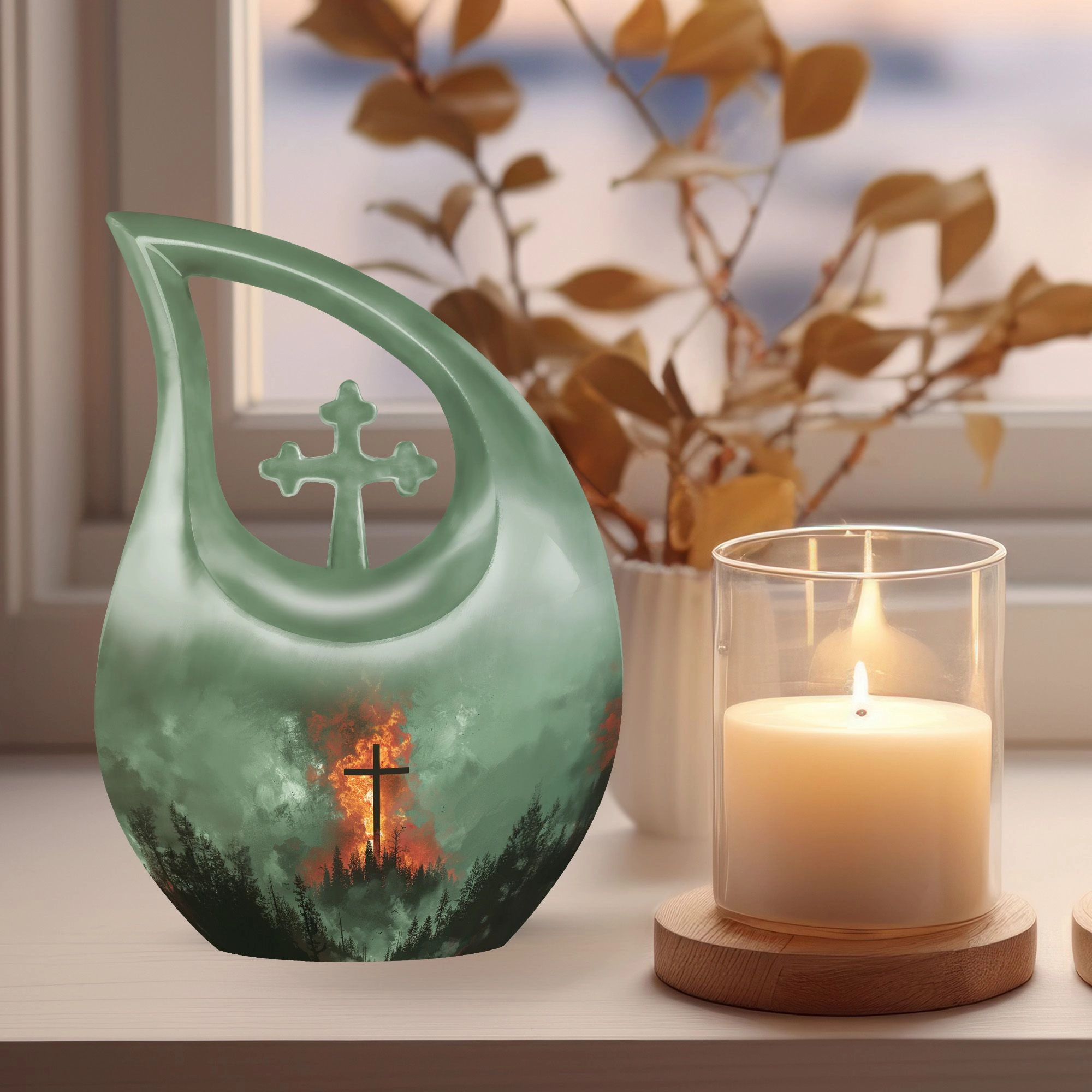 Cross Drop Memorial – The Petite Ash Container