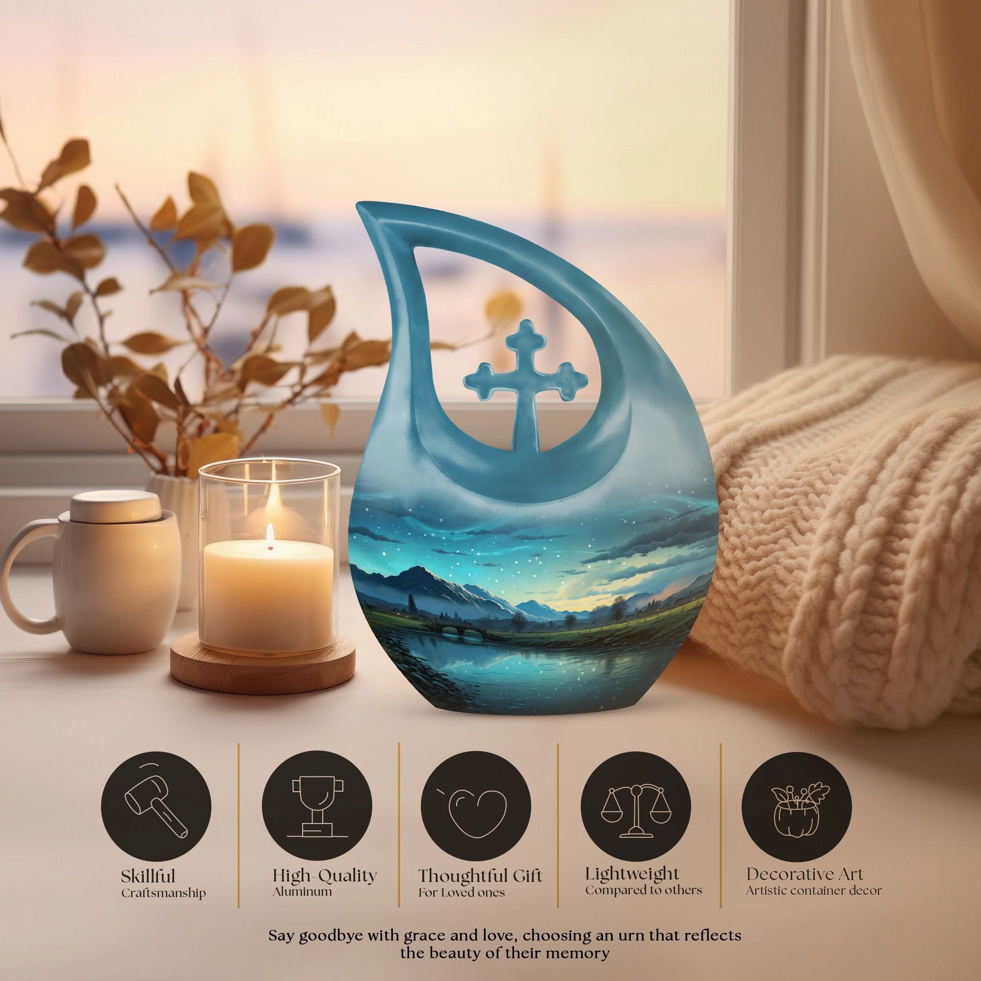 Cross Drop Mountain Urn A Revered Choice for Funeral Options