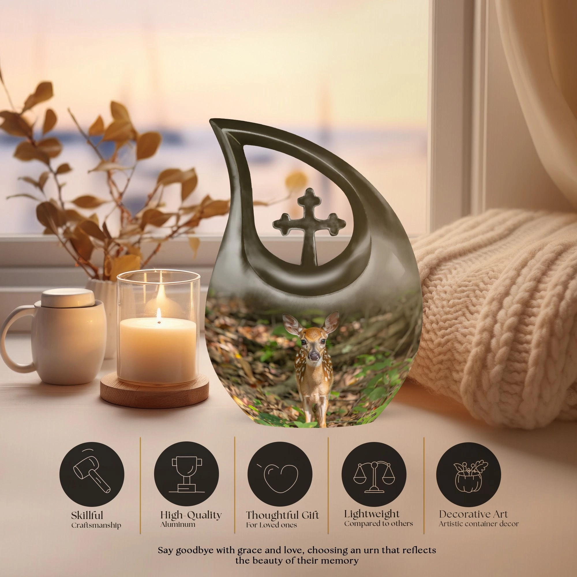 Deer Cremation Urn - Xxl Cremation Urn For Human Ashes