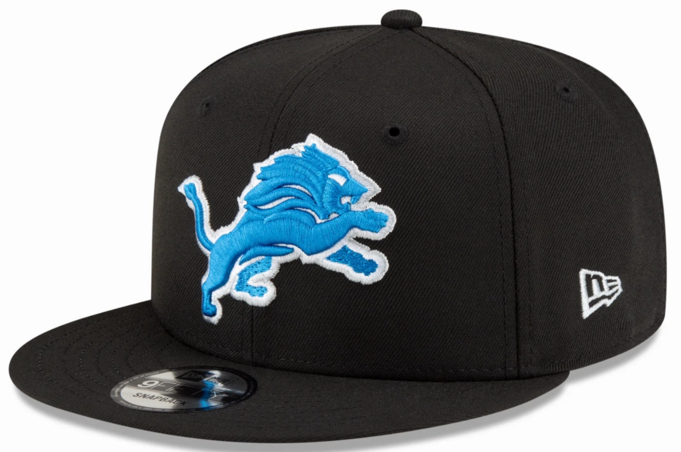 Detroit Lions New Era Black Primary Logo Basic 9FIFTY Adjustable Hat