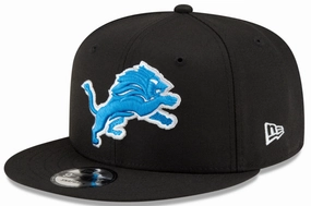 Detroit Lions New Era Black Primary Logo Basic 9FIFTY Adjustable Hat