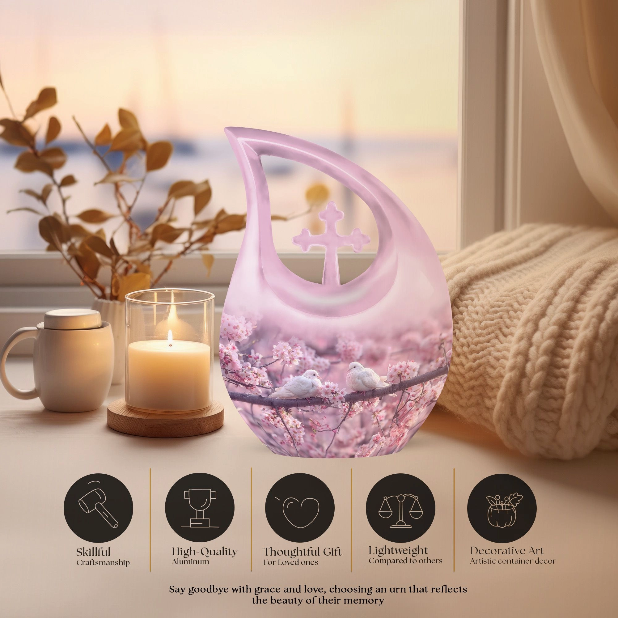 Dove Urn Commemoration: Dignified Small Urn for Ashes