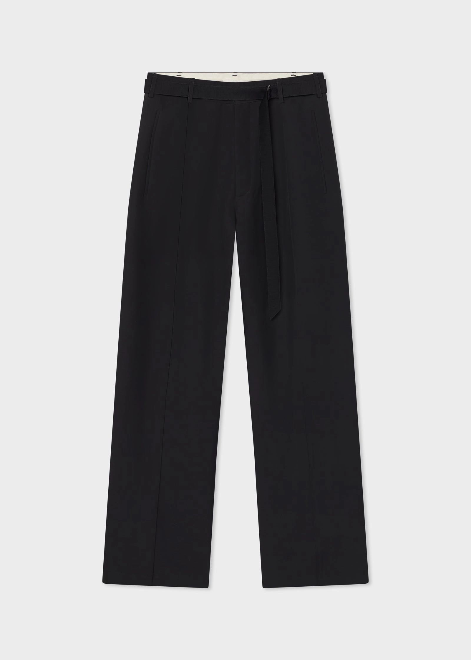 Drop Waist Trouser in Faille - Black