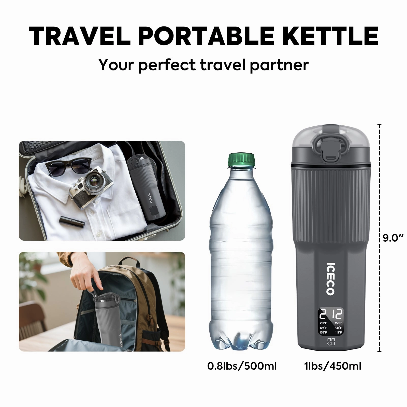 Dual Voltage (110V-240V) Portable Electric Kettle | ICECO