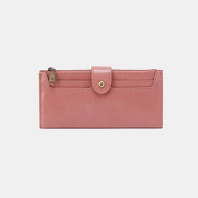 Dunn Continental Wallet In Polished Leather - Rose
