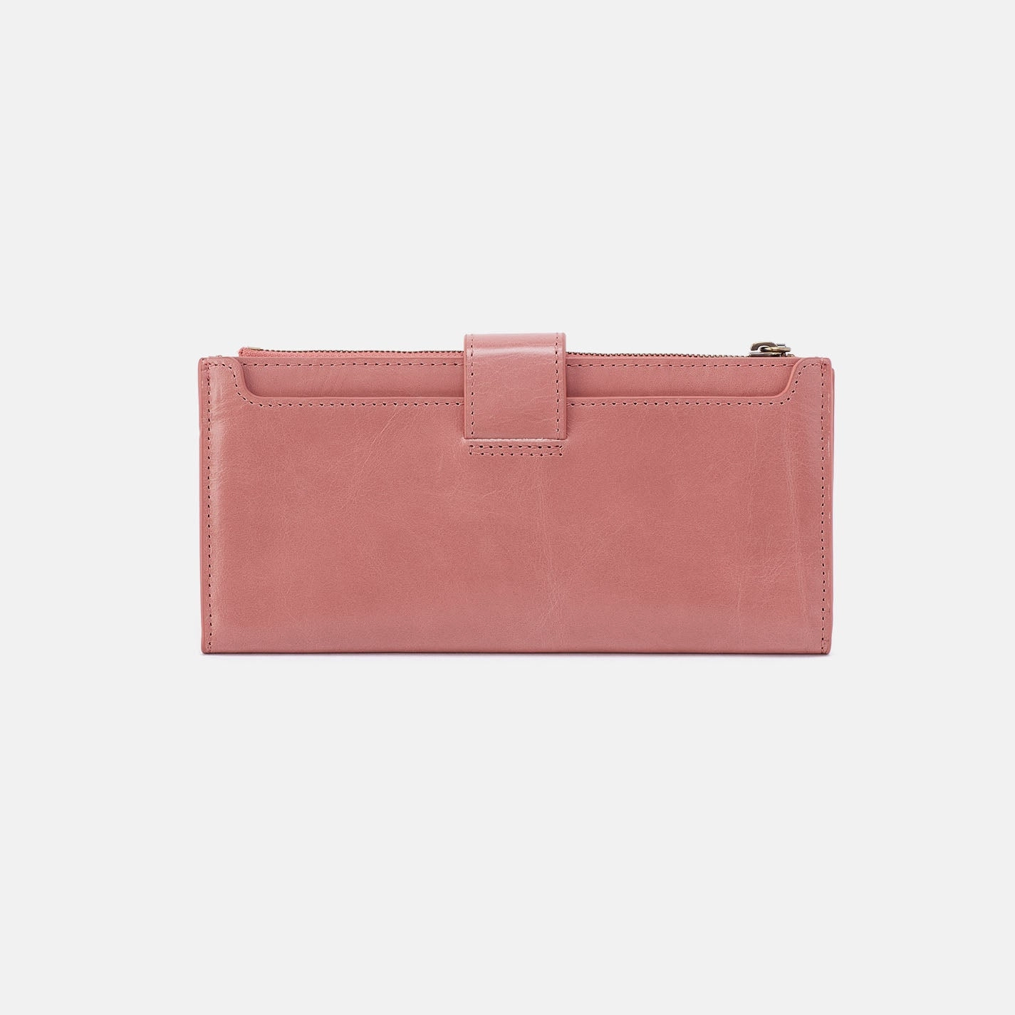 Dunn Continental Wallet In Polished Leather - Rose