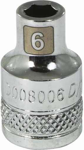 Dynamic D008006 - 3/8" D 6 PT 6MM Chrome Socket