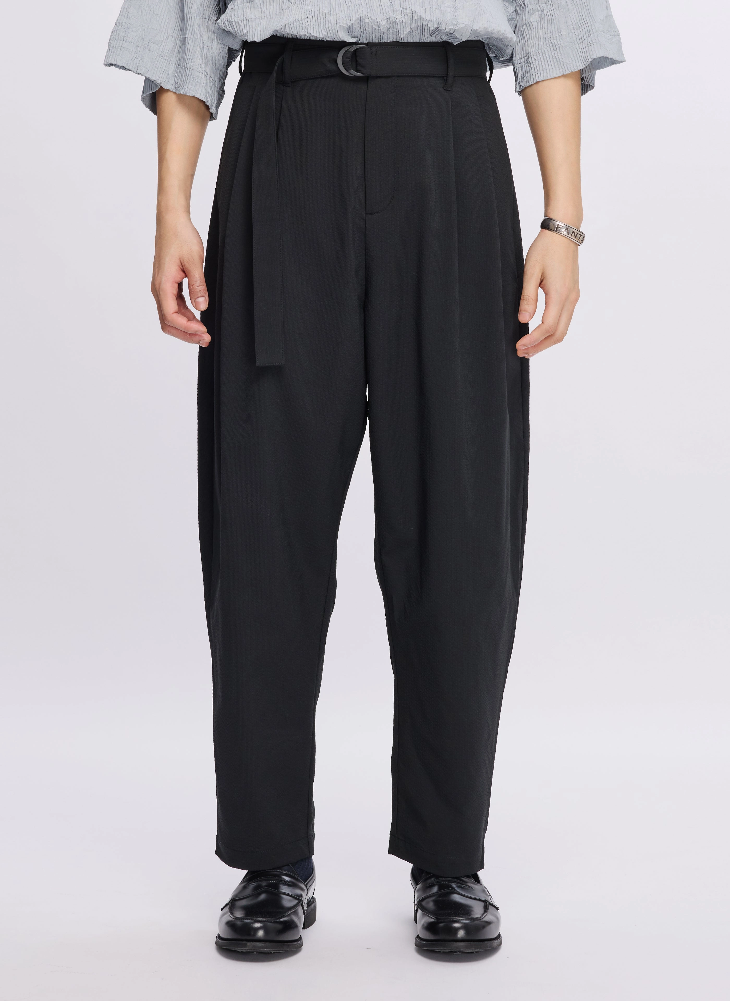 ECO Seersucker Solotex Wide Tapered Pants (P-12)