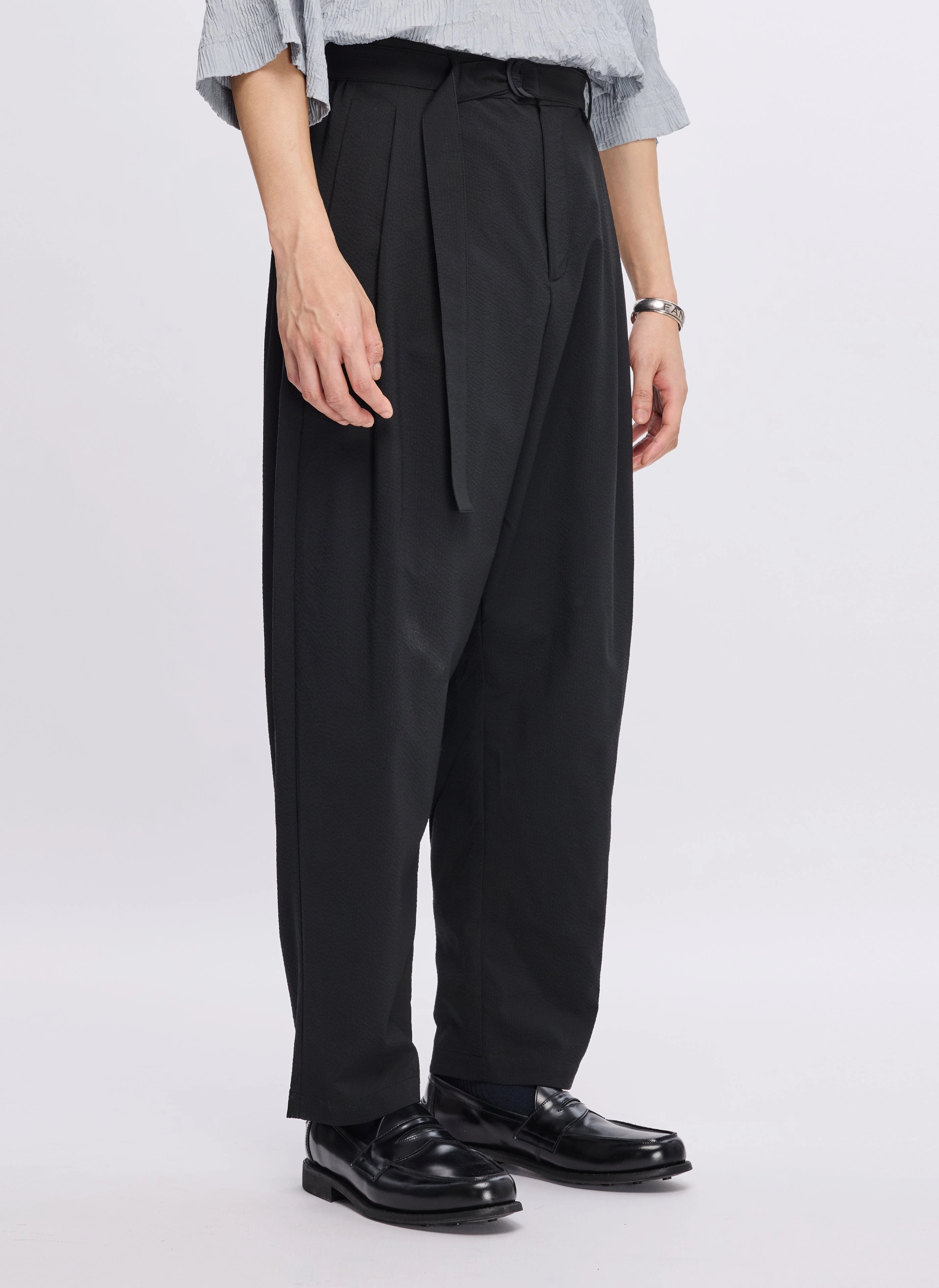 ECO Seersucker Solotex Wide Tapered Pants (P-12)