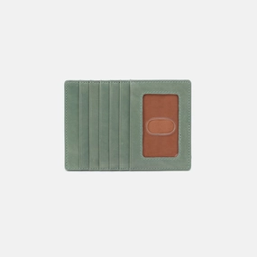 Euro Slide Card Case In Polished Leather - Jade