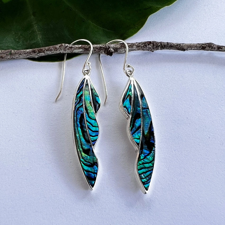 Falling Leaves Earrings - Sterling Silver, Indonesia
