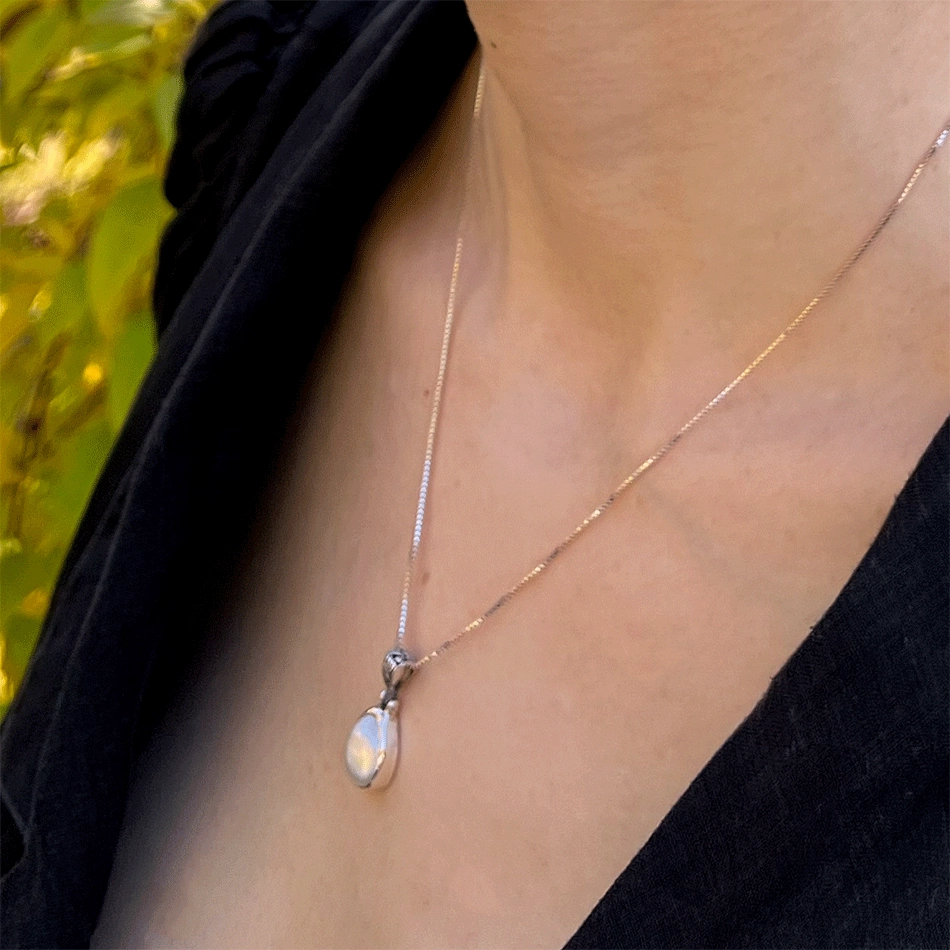 Filigree Simplicity Pearl Necklace - Sterling Silver, Indonesia