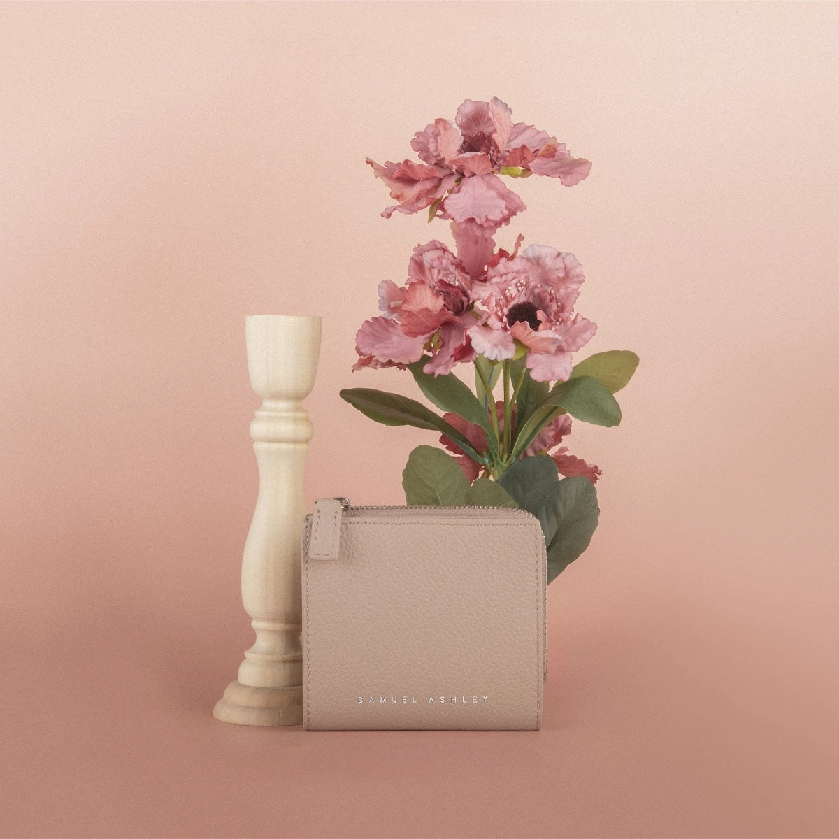 Flora Leather Zip Around Wallet