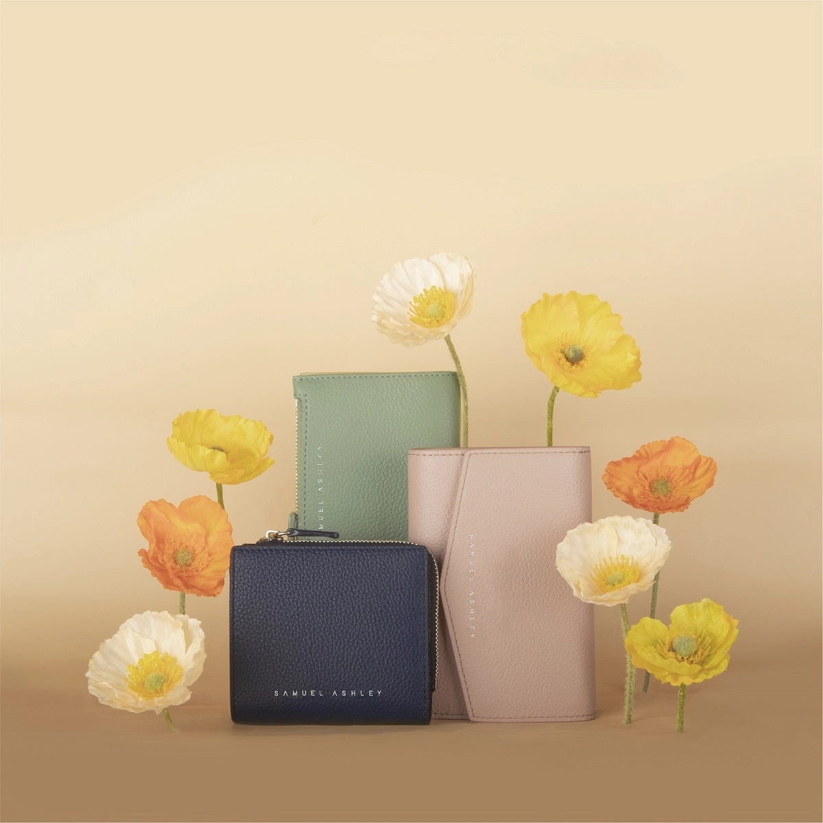 Flora Leather Zip Around Wallet