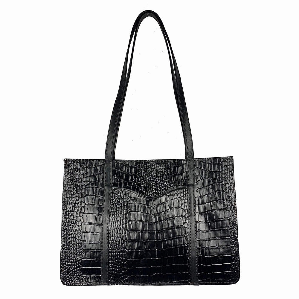 George Jackson Black Leather Bag - Large
