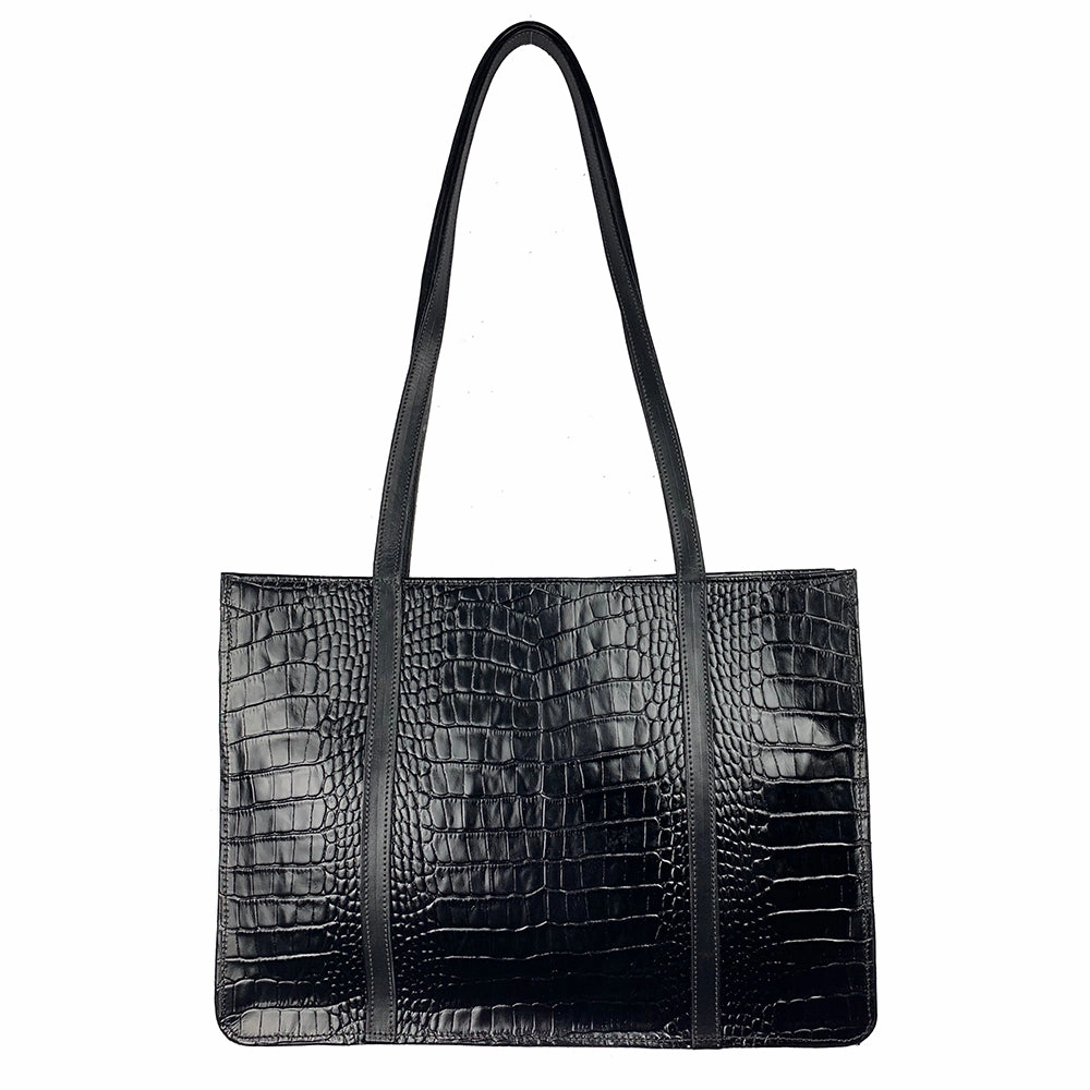 George Jackson Black Leather Bag - Large