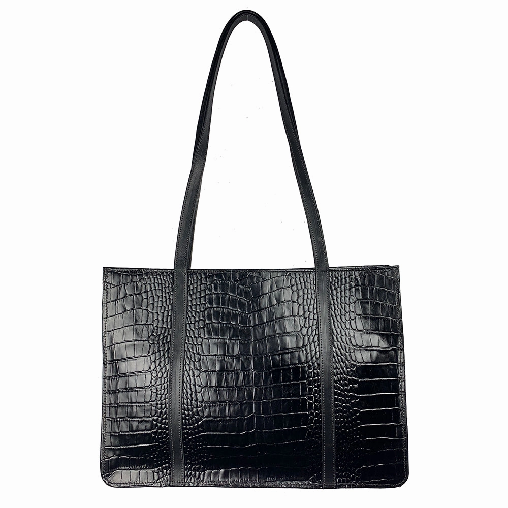 George Jackson Black Leather Bag - Large