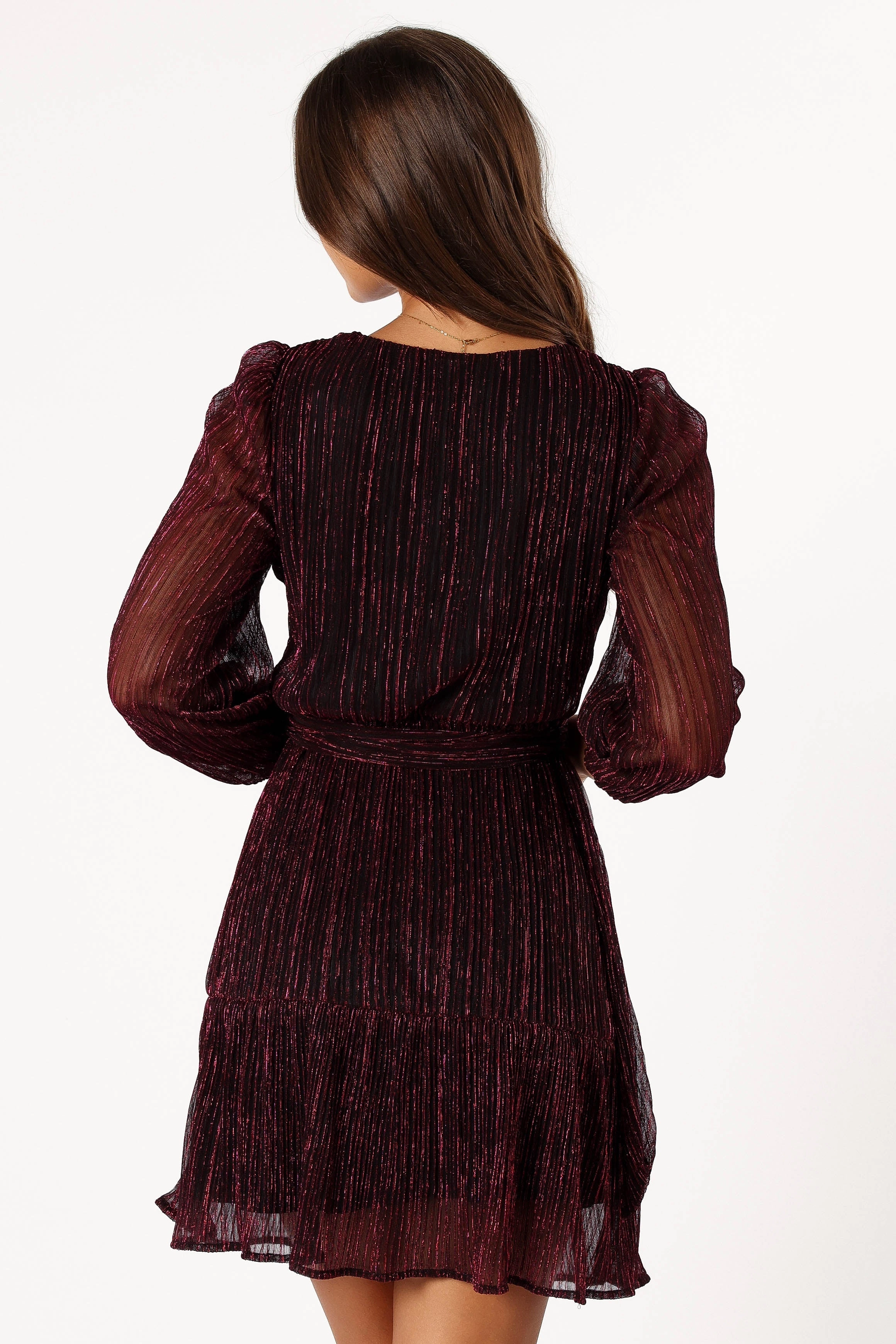 Glimmer Long Sleeve Mini Dress - Pink