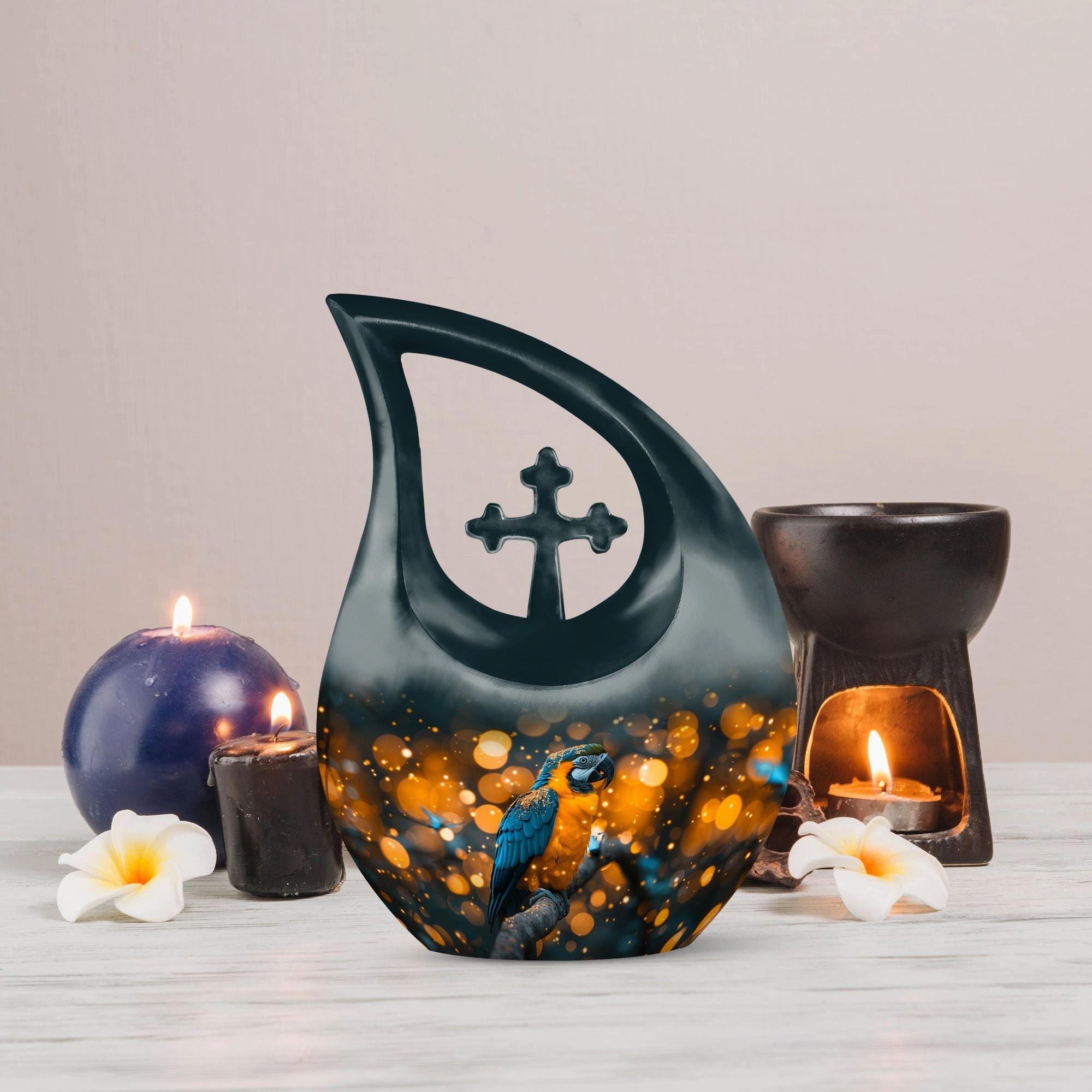 Golden Twilight Urn: Large & Elegant Memorial Tribute Urn