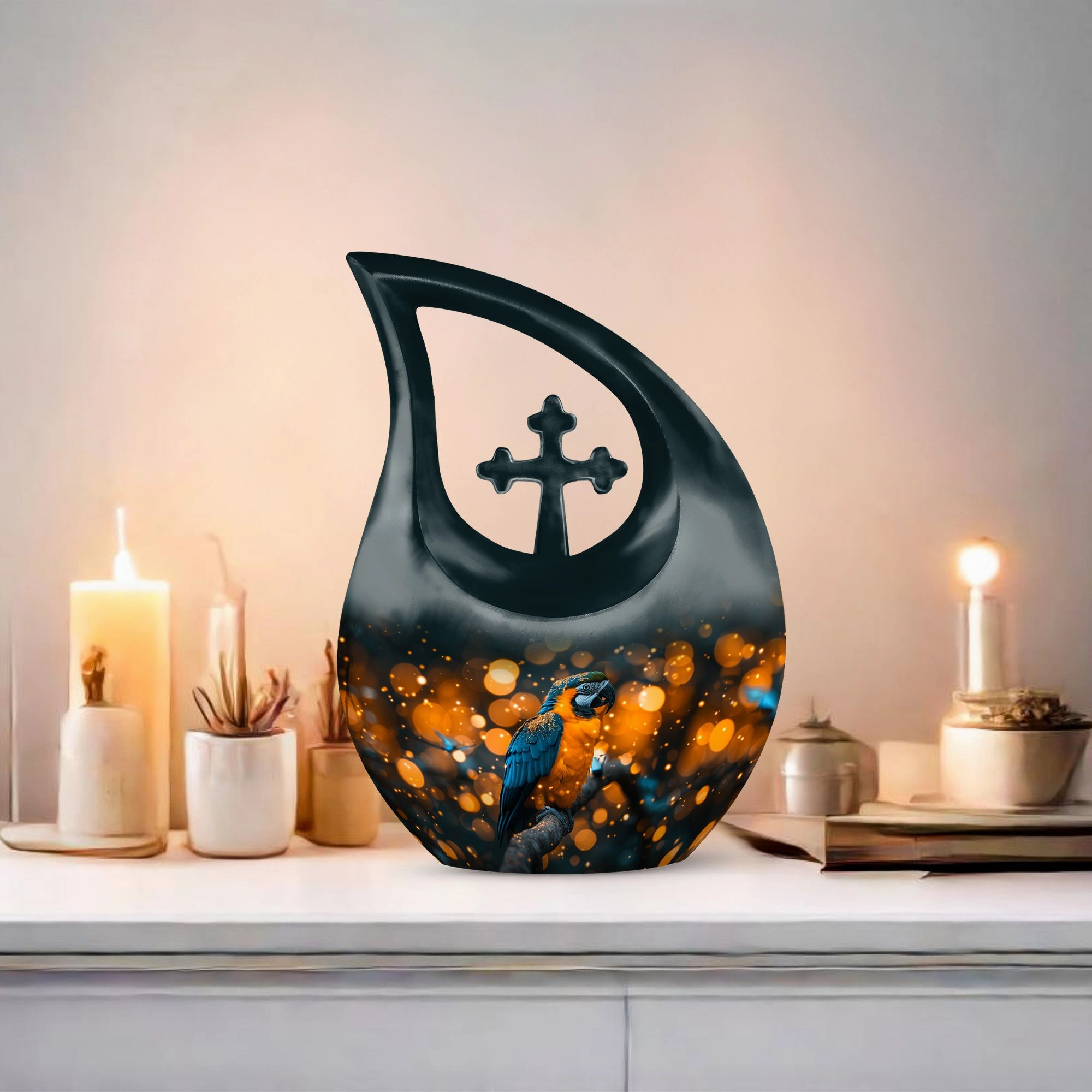 Golden Twilight Urn: Large & Elegant Memorial Tribute Urn